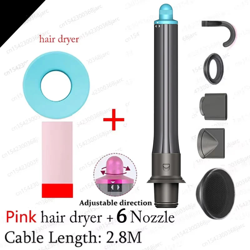 Super Hair Dryer with 6 Nozzles – 1600W Professional Ionic Hair Dryer