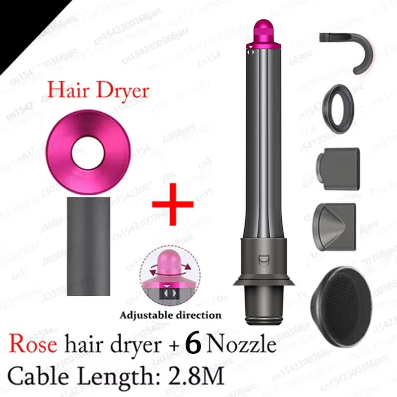 Super Hair Dryer with 6 Nozzles – 1600W Professional Ionic Hair Dryer