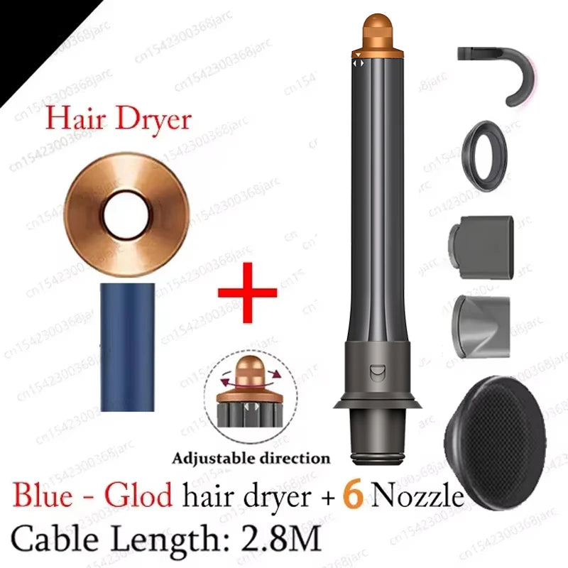 Super Hair Dryer with 6 Nozzles – 1600W Professional Ionic Hair Dryer