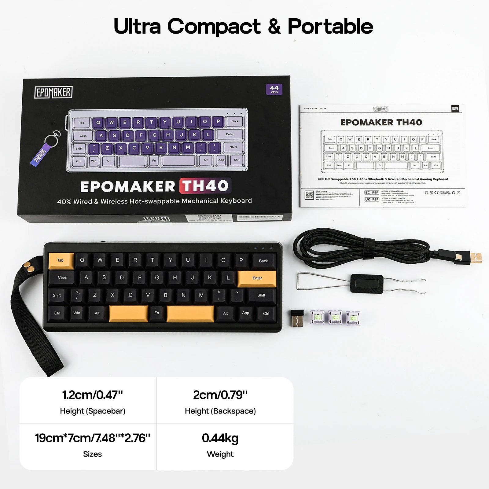 Compact Mechanical Keyboard – Black and Amber Edition