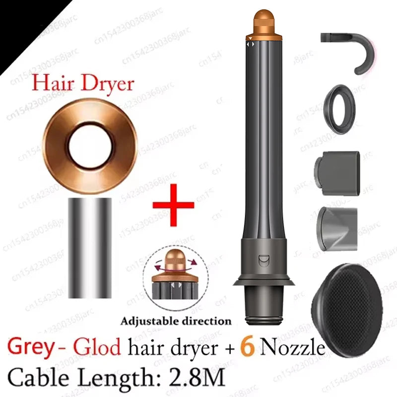 Super Hair Dryer with 6 Nozzles – 1600W Professional Ionic Hair Dryer