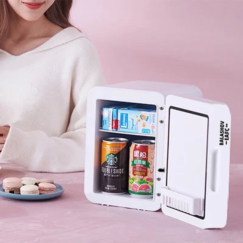 BALASHOV Mini Beauty Fridge with Mirror – 4L Cosmetic Refrigerator