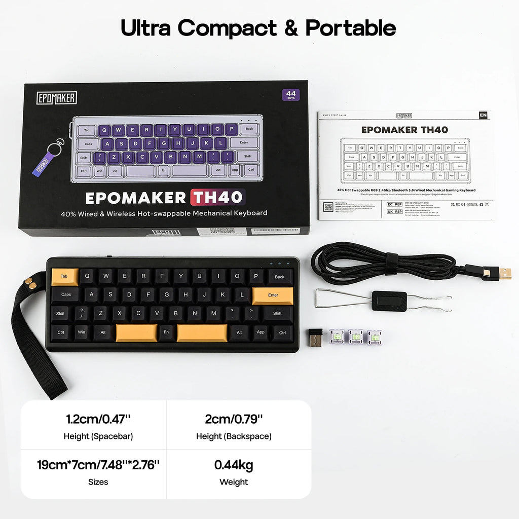 Compact Mechanical Keyboard – Black and Amber Edition